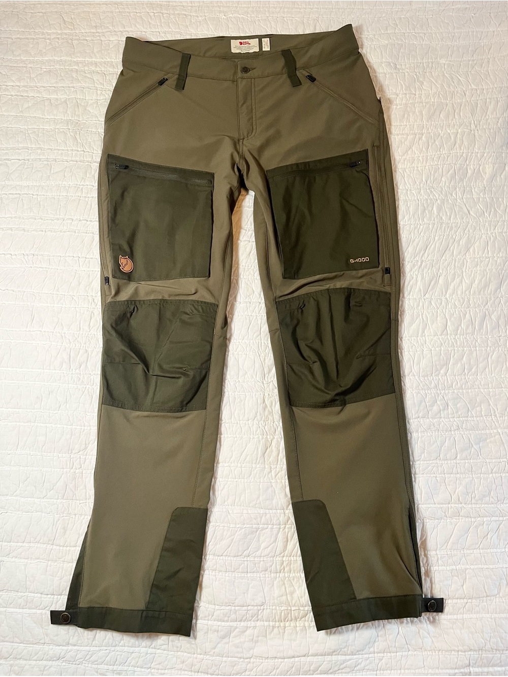 Fjallraven Keb Agile Trousers - Laurel Green / Deep Forest Size 12 Short